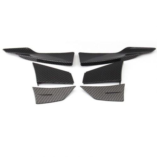 Universal carbon fiber look car front bumper lip splitter fins body canards4748