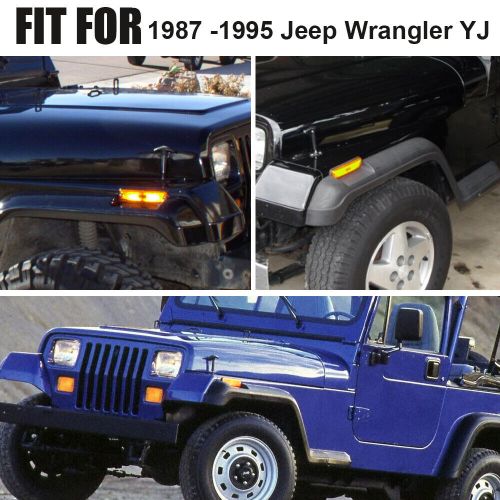 Oe-style front bumper fender side marker light lamps for 87-95 jeep wrangler yj