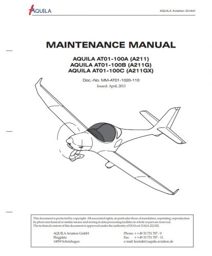 Aquila at01-100b maintenance manual