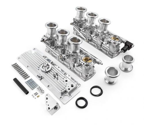 Chevy gm ls3 downdraft efi stack intake manifold system complete polished