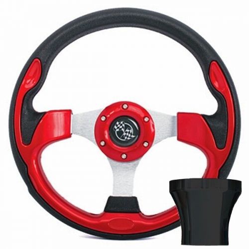 Club car golf cart part steering wheel combo  adapter precedent red rally