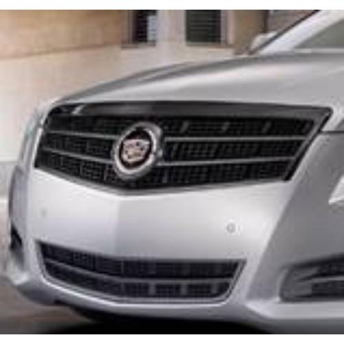 2013 cadillac ats upr/lwr black chrome grille surround with black mesh 22943164