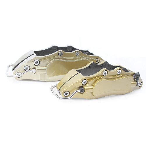 4x 3d metal brake caliper covers universal front &amp;rear s+m size fit 14-17&#034; gold