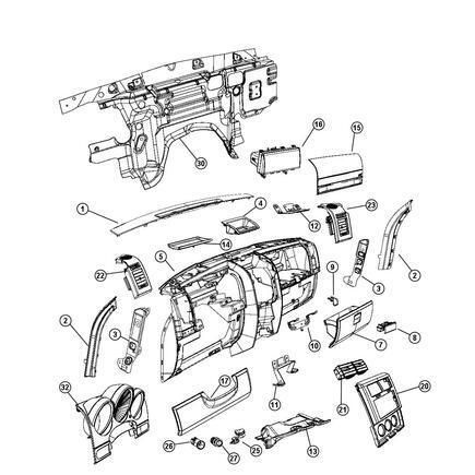 1ke74xdbab glove box. instrument panel. diagram 7 for chrysler