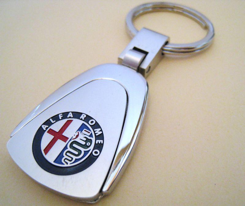 Alfa romeo key chain ring fob chrome rare s mito giulietta 159 8c spider brer