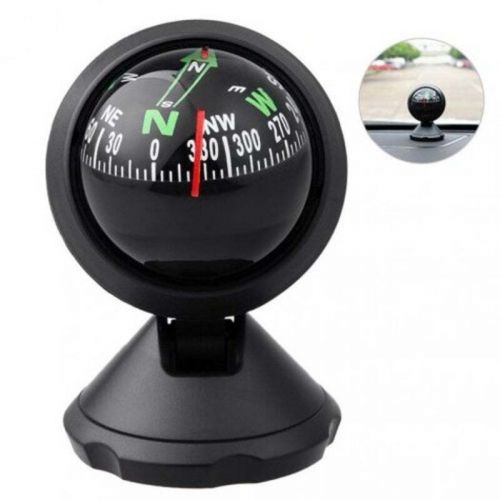 Fashion multi function auto mini car compass compact ball black plastic compasse