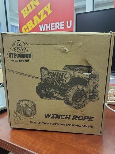 Stegodon 3/8&#034; x 100ft winch rope synthetic open box