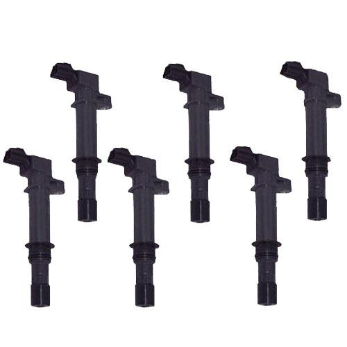 Ignition coil - set of 6 - jeep dodge chrysler mitsubishi - 3.7l v6 4.7l v8 new