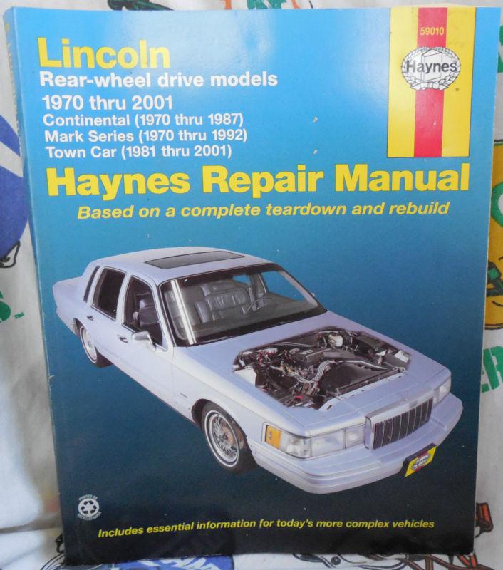 Haynes,1970-2001,lincoln,repair,,manual,book,service,garage,shop,station