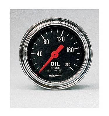 Autometer traditional chrome mechanical oil pressure gauge 2 1/16" dia 2422