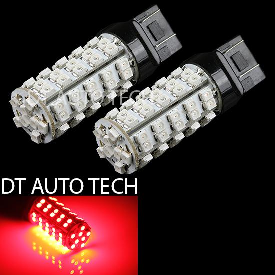 7443 red 68-led smd brake tail/stop light bulbs/bulb