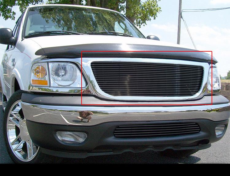 Fit:99-03 ford f-150/lightning/harley black billet grille