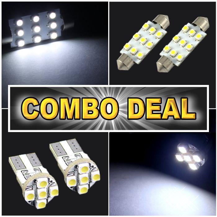 4pcs white led lights for dome map 1.72" + license plate t10 combo deal #9