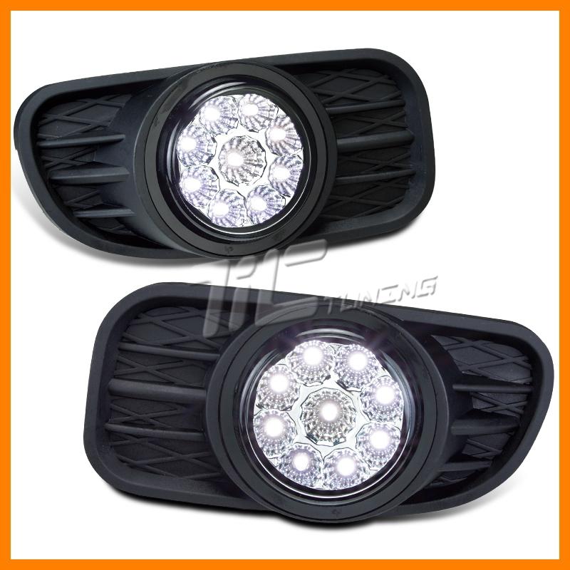 99-03 grand cherokee wj led fog driving light lamp chrome housng w/ bezel cover