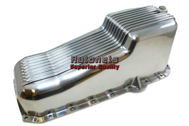 80-85 sbc small block chevy 265 283 305 307 327 350 383 400 aluminum oil pan fin