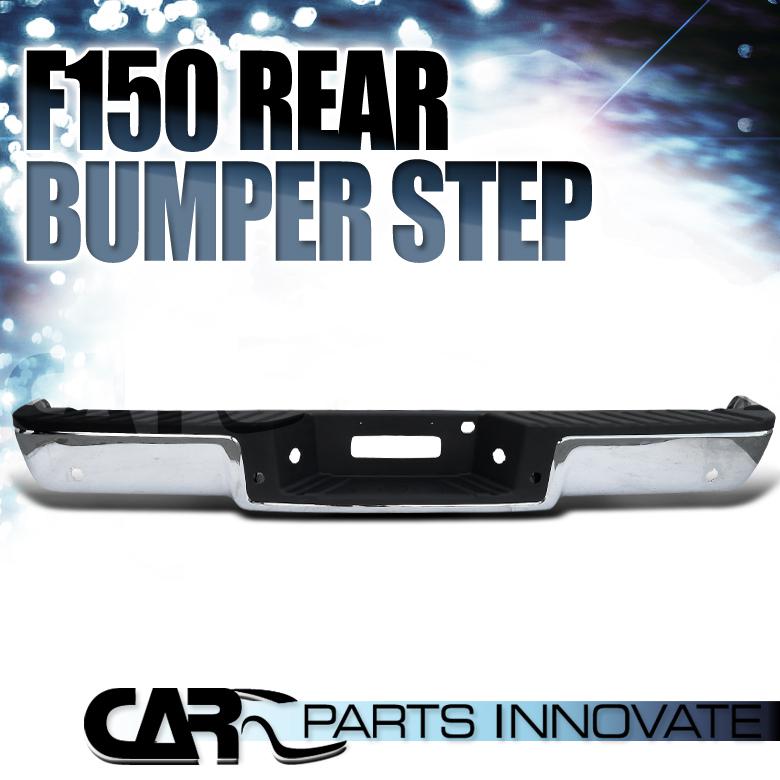 04-05 f150 light duty styleside chrome rear bumper step w/ sensor hole