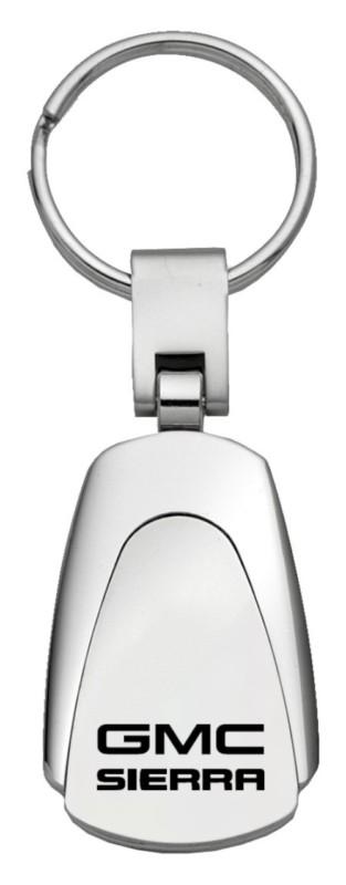 Gm sierra chrome teardrop keychain / key fob engraved in usa genuine