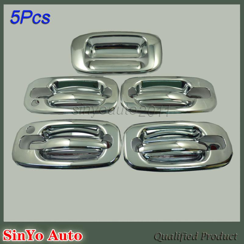 New exterior outside chrome door handle left right tailgate cover fit for chevy 