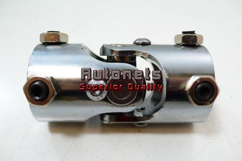 Chrome universal single style steering u-joint 1"dd x 1" dd chevy hot rat rod