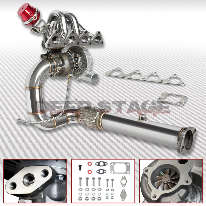 T04e turbo upgrade kit+ss exhaust manifold+downpipe+wastegate 97-01 honda cr-v