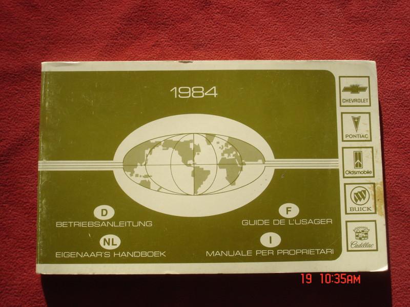 Gm 1984 owners manual in english french italian neerlandese