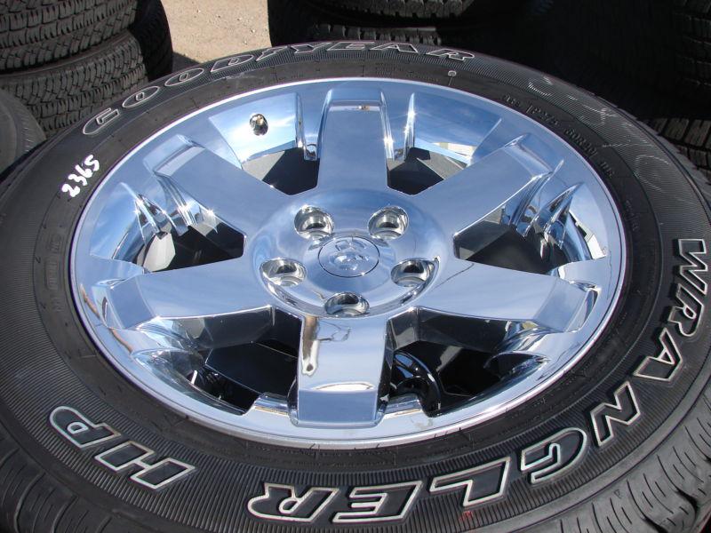 4- 20" 2013 dodge ram 1500 6 spoke chrome factory wheels rims goodyear tires