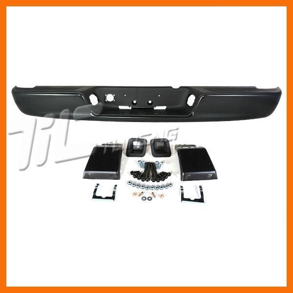 02 03 dodge ram black rear pad step bumper bracket lic lamp black new face bar