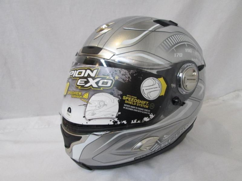 Scorpion exo-1000 air rpm motorcycle helmet silver sm