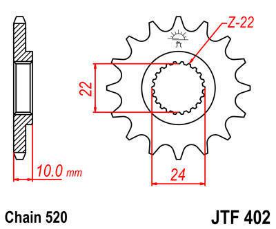 Jt sprocket front 16t chromoly steel bmw f650 funduro 1996-2000