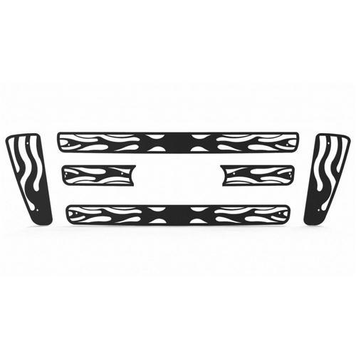 Ford f150 04-08 bar-style horizontal flame black powdercoat truck grill add-on