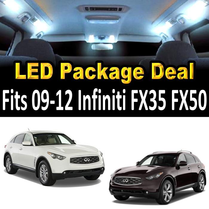 10x white led interior lights package deal for 2009-2012 infiniti fx35 & fx50.