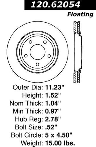 Centric-power slot 127.62054l stoptech sport rotors