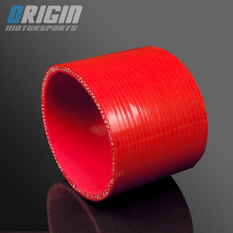 Red 3.5" to 3.5" turbo intake silicone straight hose pipe coupler tube id: 89mm