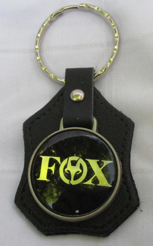 Audi fox -2 car logo black leather key chain ring fob 