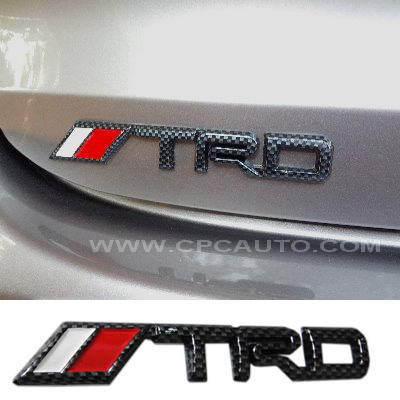 Car trunk emblem sticker badge carbon fiber trd for toyota camry highlander reiz