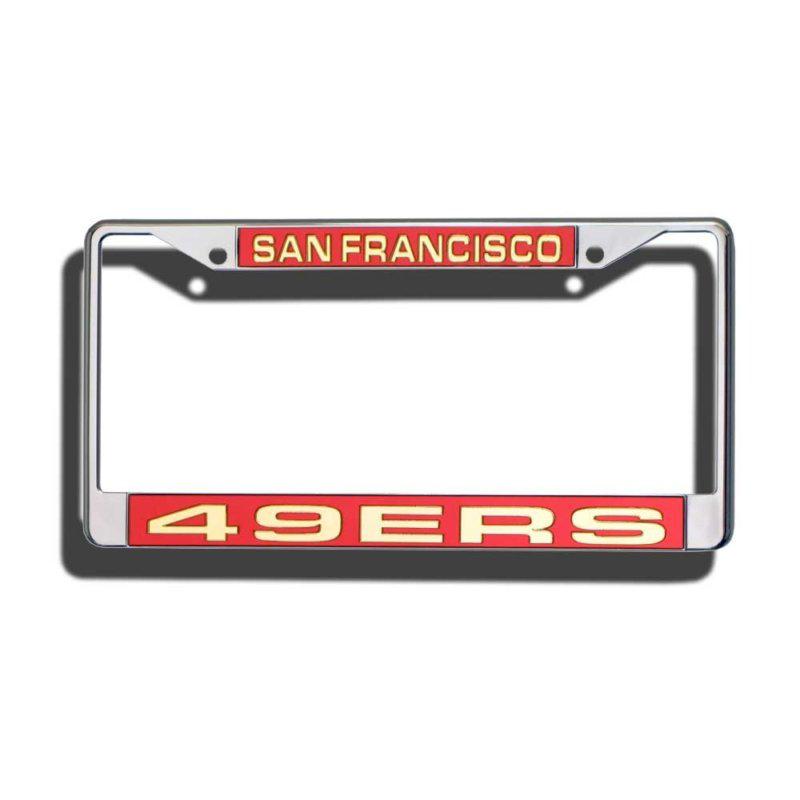 License plate frame car truck suv chrome w 3d laser letters san francisco 49ers