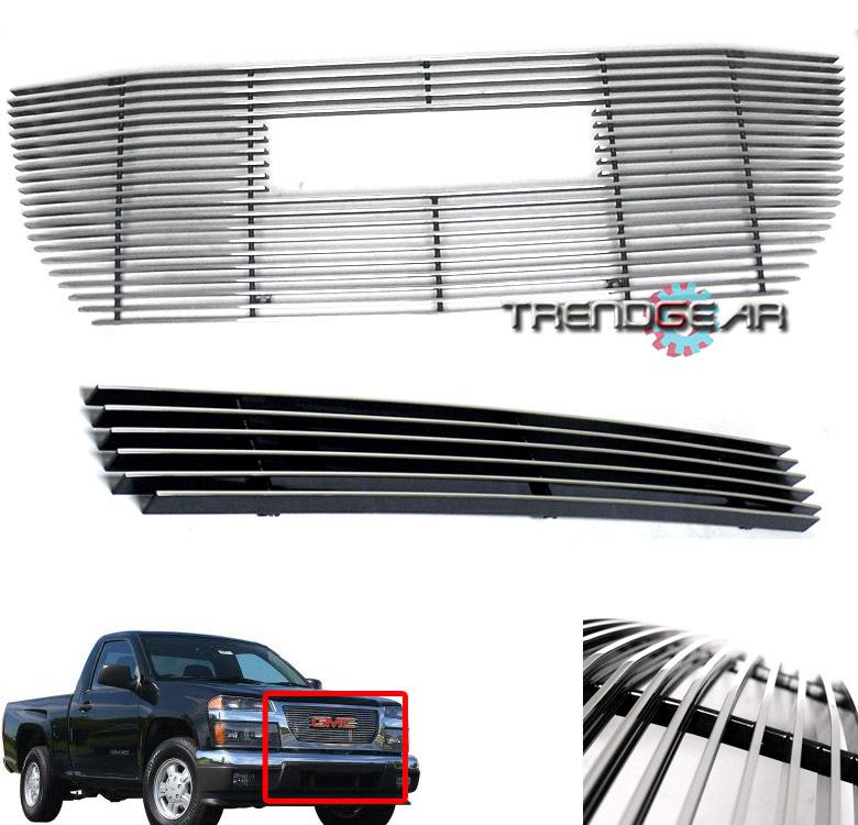 04-11 gmc canyon pickup truck front upper+bumper billet grille 05 06 07 08 09 10