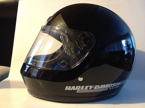 A men's large harley davidson black motorcycle helmet