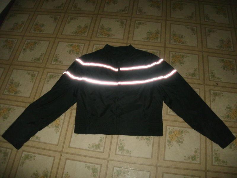 Women black biker design motorcycle jacket size small