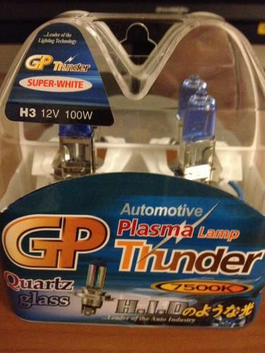  new gp thunder 7500k h3 xenon/plasma quartz bulb 100 w