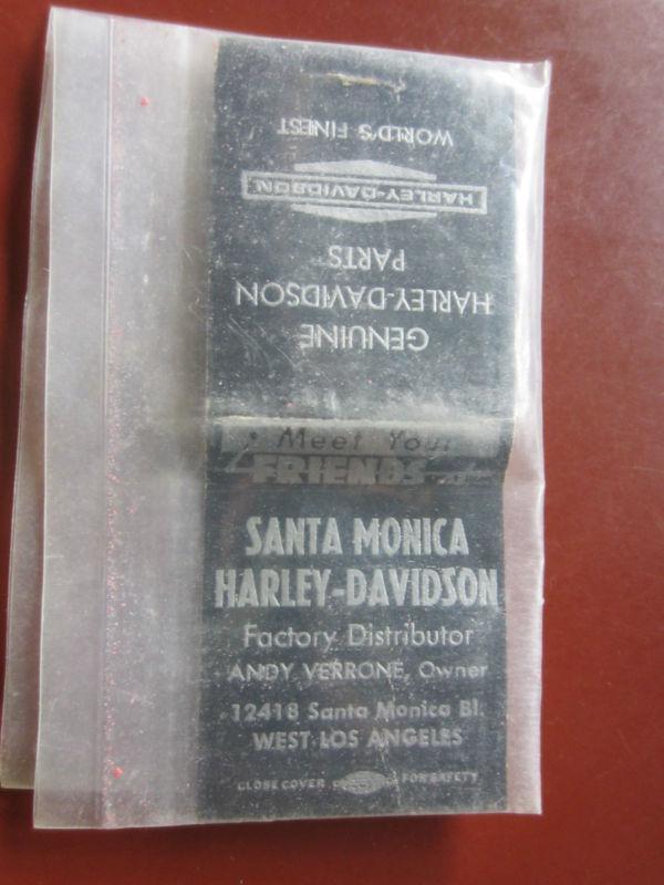 Harley davidson dealership match book santa monica hd panhead knuckle 