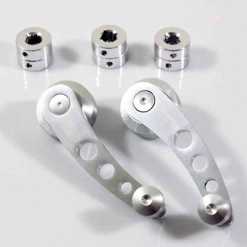 2 x 4.46" billet aluminum chrome car window/door/winder glass handles cranks