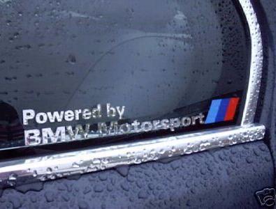 Bmw motorsports chrome decals e36 e39 e46 e92 330 325i 328i m3 m5 530 