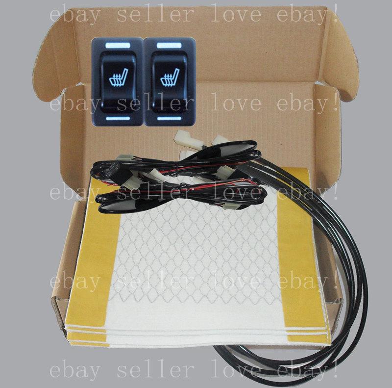 Seat heater,rectangle hi-off-lo switch,2 seats heated seat kit,fit all 12v cars