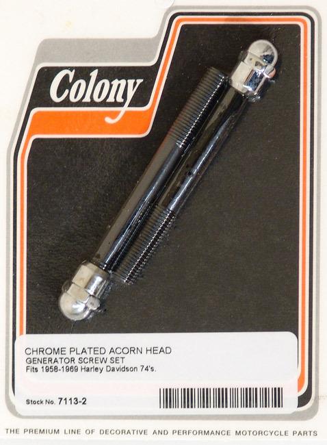 1958-69 big twin generator acorn screw kit colony 7113-2