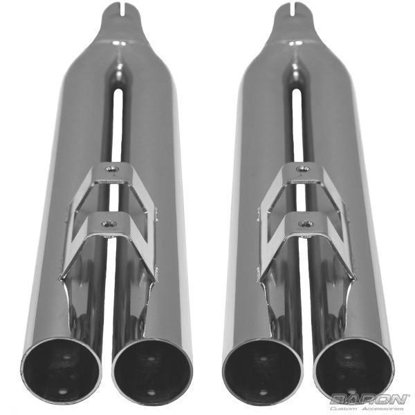 Baron slip-on mufflers 2-2-4 chrome harley flhxse3 cvo street glide 2012