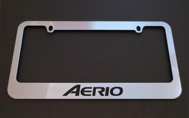 1 brand new suzuki aerio chrome metal license plate frames + screw caps