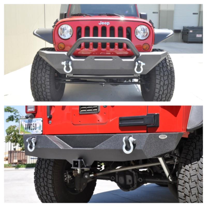 Front + rear bumper jeep wrangler jk 2007-2014 ko off road rock stinger black