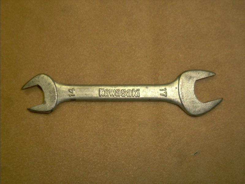 Original vintage kawasaki motorcycle tool kit wrench, 14mm and 17mm