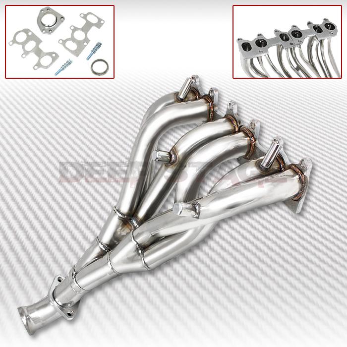 Ss tubular exhaust manifold header extractor 92-04 vw jetta/golf/gti mk4 2.8 vr6